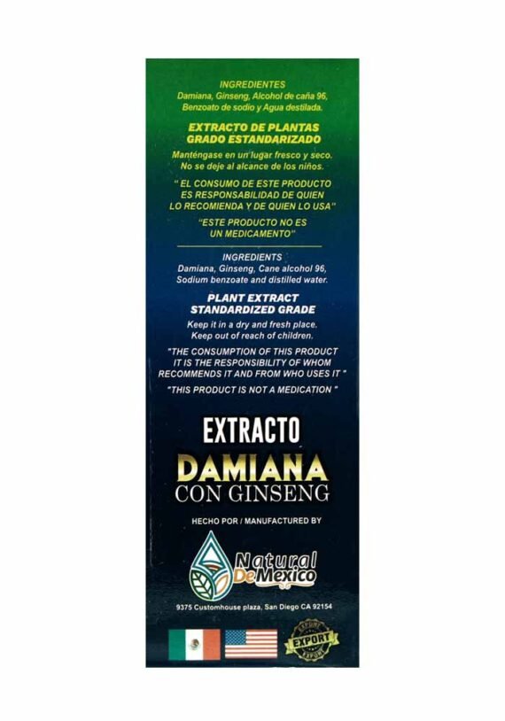 Extracto Natural de Mexico Damiana Ginseng - Image 4