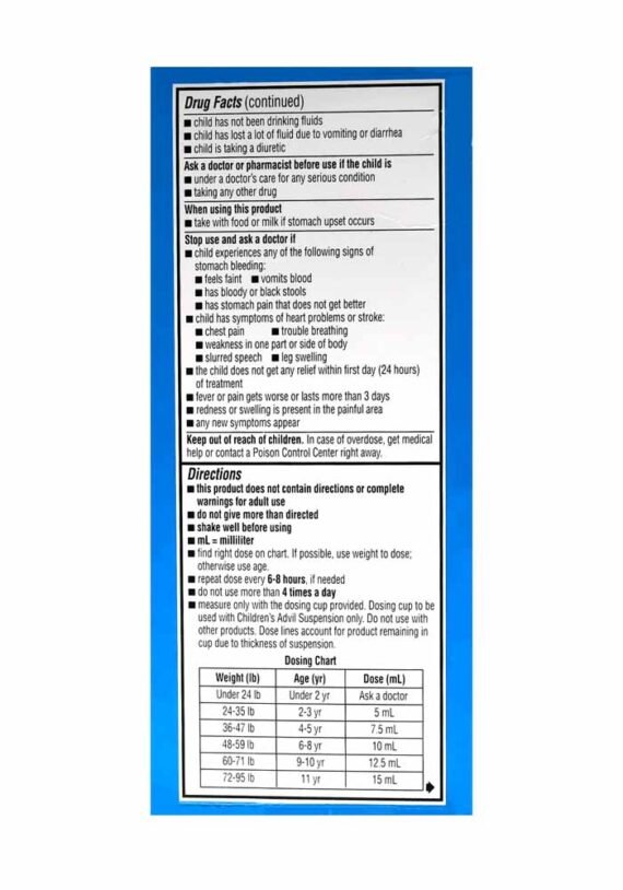 Liquido Advil Fiebre Infantil - Image 3