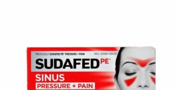 Tabletas Sudafed PE Dolor por presión sinusal
