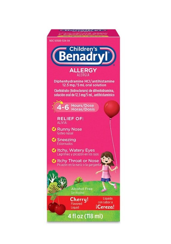 Liquido Benadryl Childrens Ellergy Cherry Bubble Gum