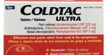 Tabletas RRX Coldtac ULTRA Gripe Resfriado