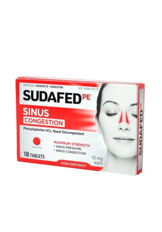 Tabletas Sudafed PE Congestión Sinusal