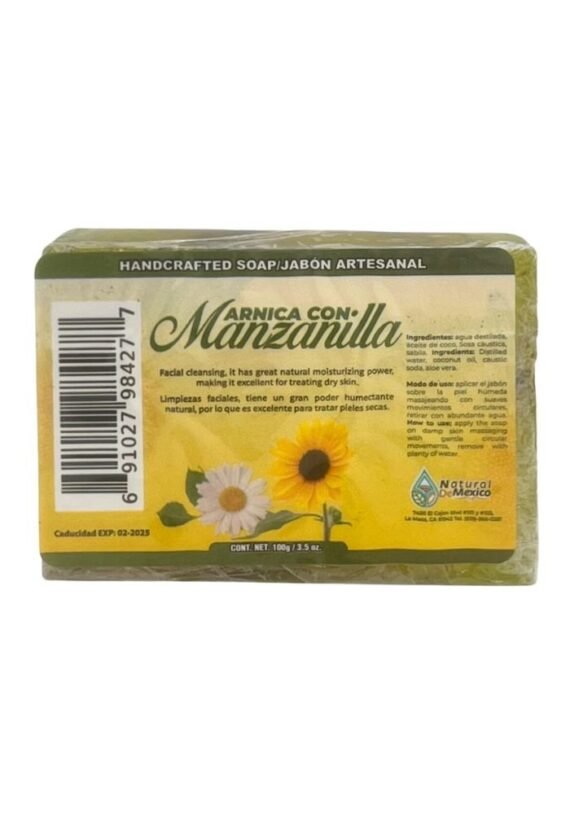 Jabon Natural de Mexico Barra Arnica Manzanilla