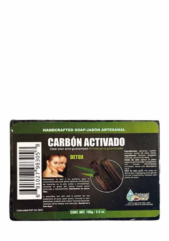 Jabon Natural de Mexico Barra Carbon