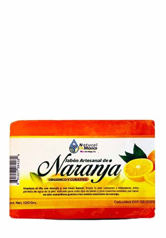Jabon Natural de Mexico Barra Naranja