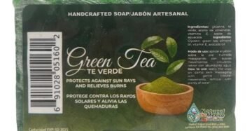 Jabon Natural de Mexico Barra Té Verde