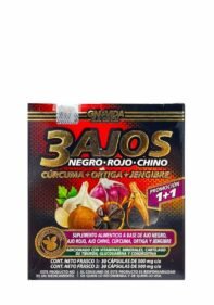 Cápsulas GN+Vida 3Ajos Negro Rojo Chino Curcuma Ortiga Jengibre