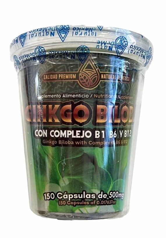Cápsulas Natural de Mexico Vaso Ginkgo Biloba Complejo B1 6 12