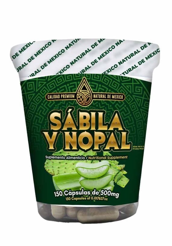 Cápsulas Natural de Mexico Vaso Sabila Nopal
