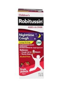 Jarabe Robitussin Childrens DM Nighttime Cough Runny Nose FRUIT