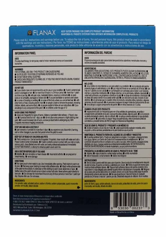 Parche Flanax Menstrual Pain Cramp Alivio - Image 2