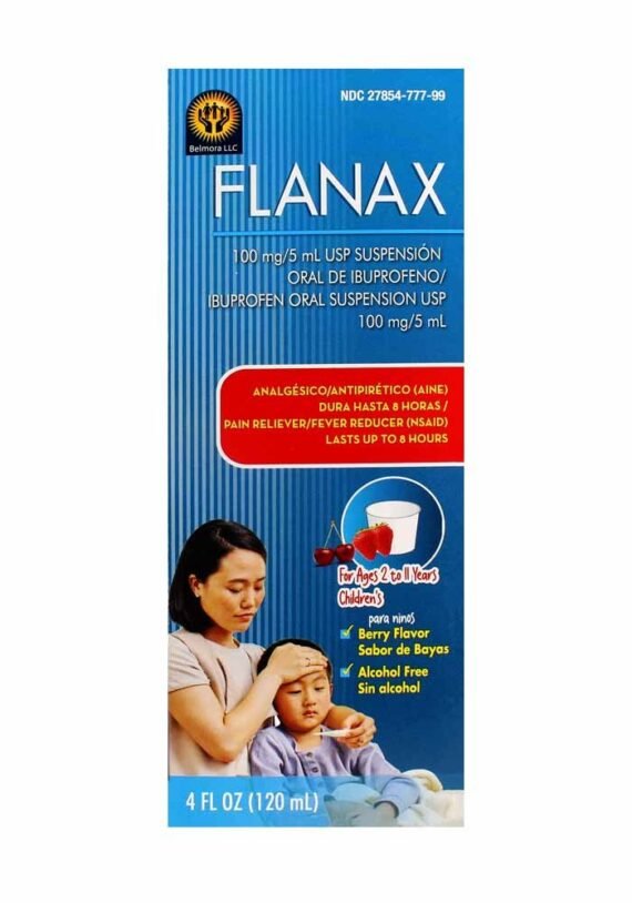 Flanax Niños Suspension Liquida Ibuprofeno 100mg Dolor Fiebre Berry 2-11años