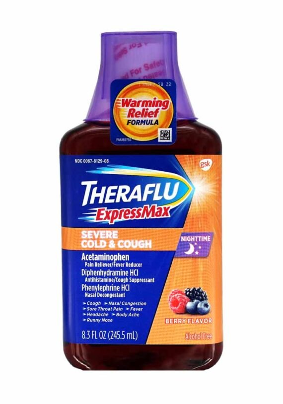 Liquido TheraFlu Severe Cold Cough NIGHT Syrup
