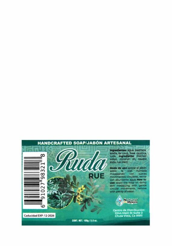 Jabon Natural de Mexico Barra Ruda