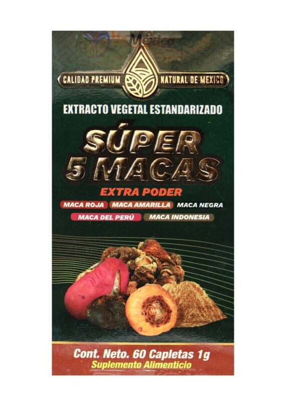 Tabletas Natural de Mexico Super 5 Macas Power Unisex