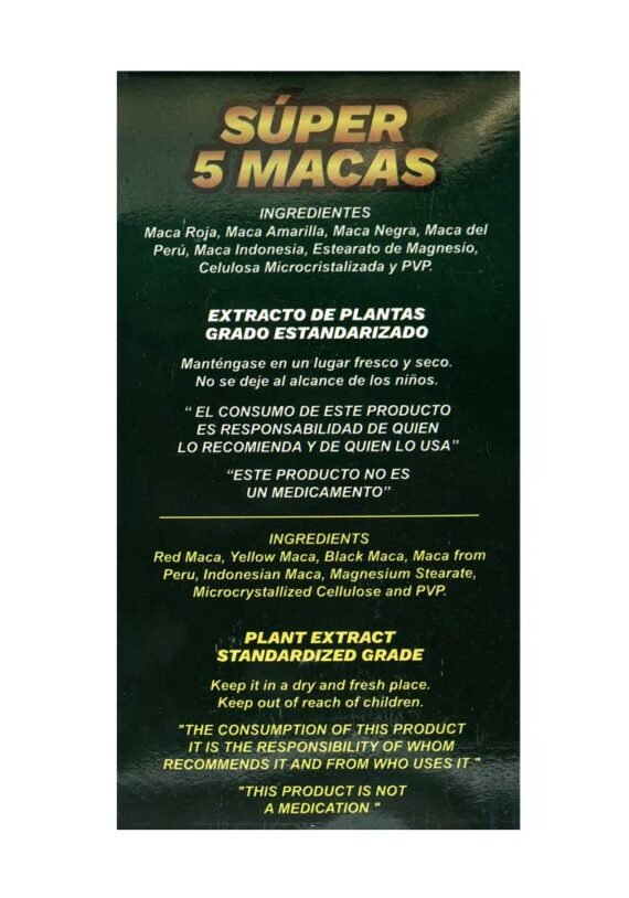 Tabletas Natural de Mexico Super 5 Macas Power Unisex - Image 2