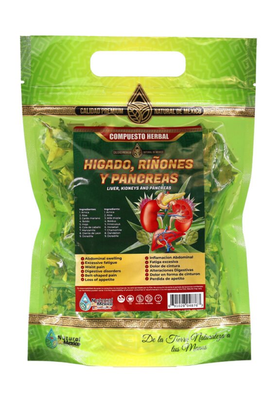 Compuesto Herbal Natural de Mexico Higado Riñon Pancreas