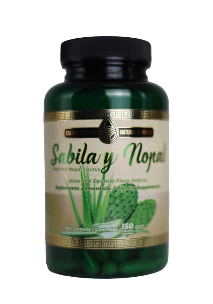 Cápsulas Natural de Mexico Vaso Sabila Nopal
