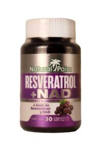 Natural Palm Resveratrol + NAD – Cápsulas Suplemento Alimenticio (30 Cápsulas, 500 mg)